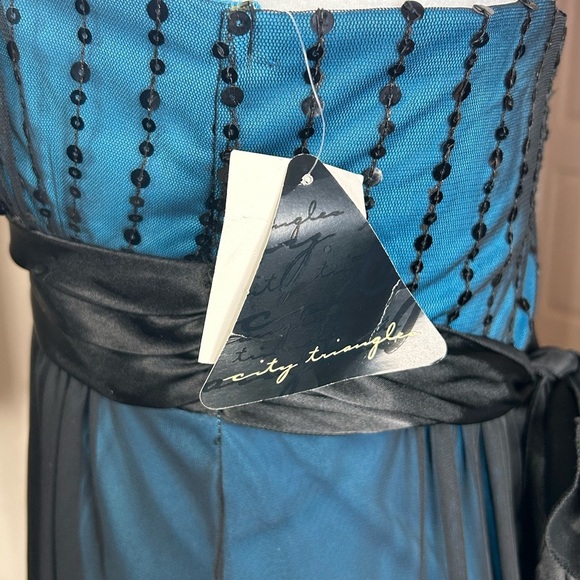 NEW City Triangles Mini Dress L Vintage Y2K Sequins Whimsigoth Party - Picture 8 of 11